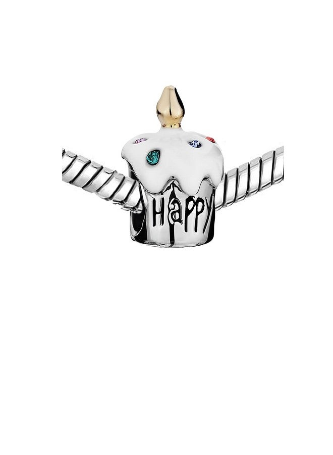KunBead Cute Happy Birthday Cake Love Bead Charms Compatible with Pandora Charm Bracelets Birthday Jewelry Gifts for Women - Image 4
