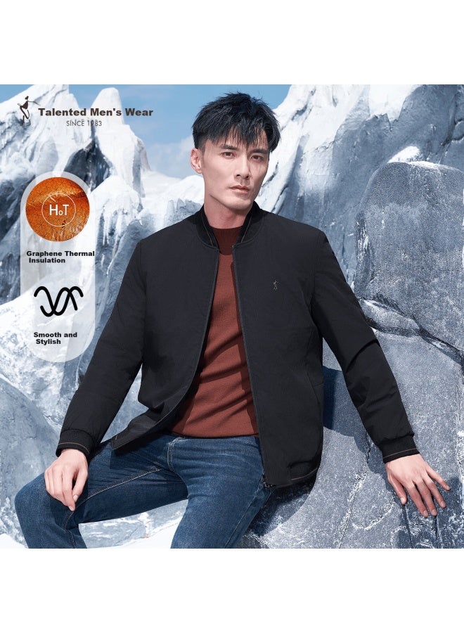 Tries Men's Jacket Autumn Winter  New Graphene Warm Thick Windproof Baseball Collar Embroidered Cotton Coat - Image 1