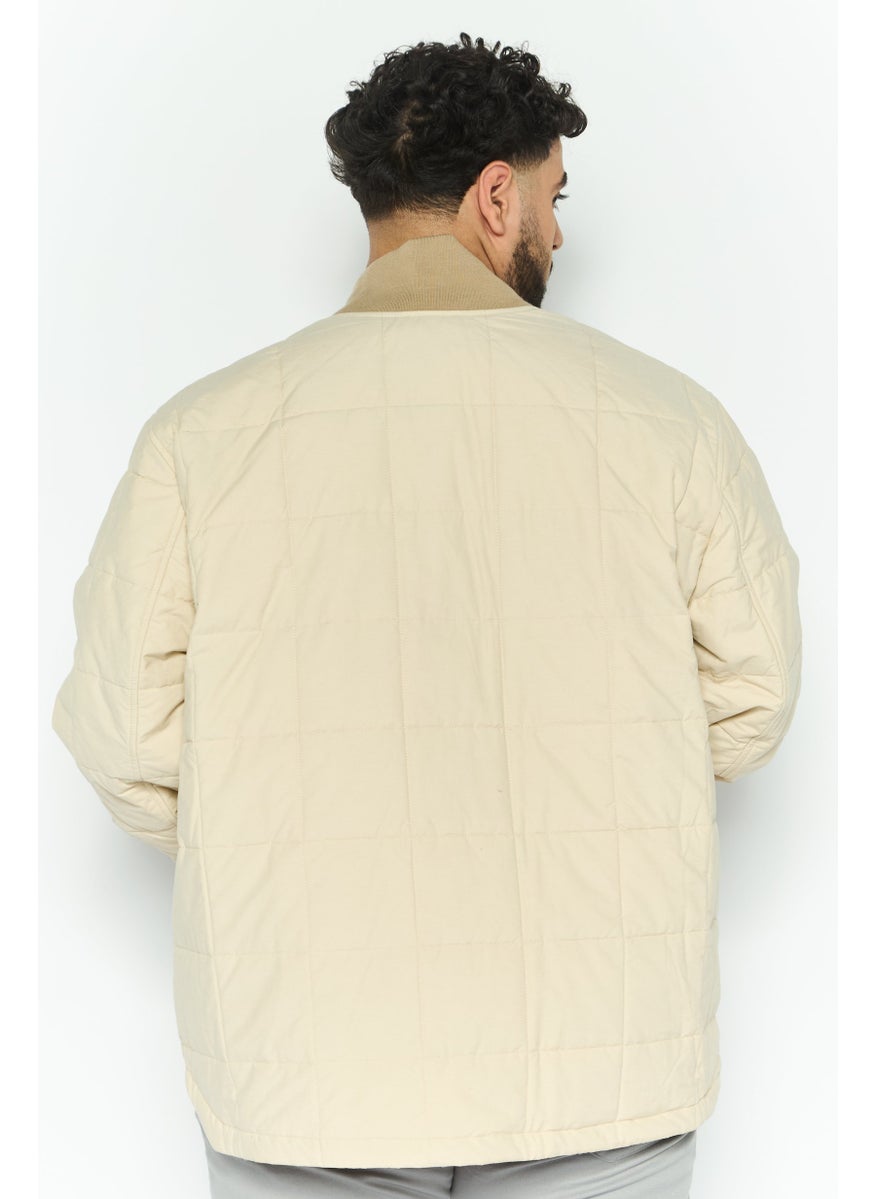 Eddie Bauer - Men Long Sleeves Plain Bomber Jacket, Beige - Image 1