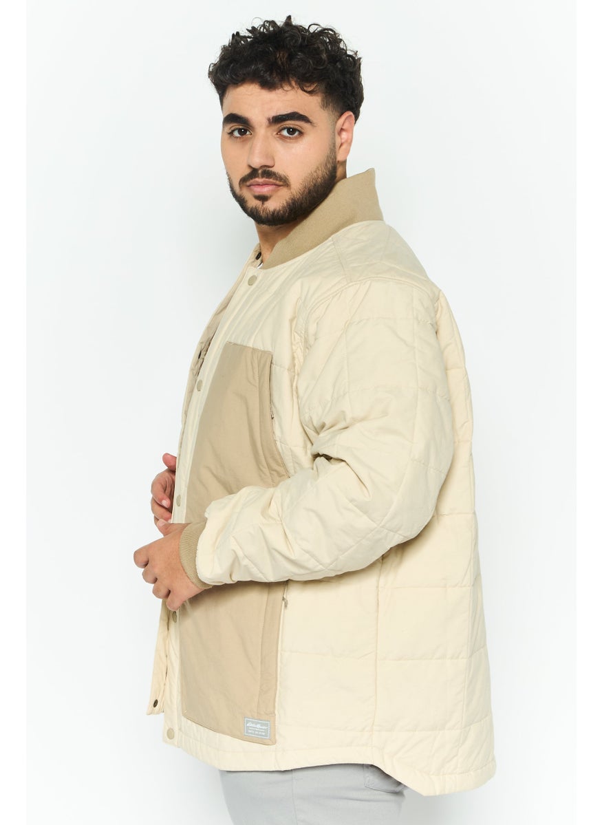 Eddie Bauer - Men Long Sleeves Plain Bomber Jacket, Beige - Image 1