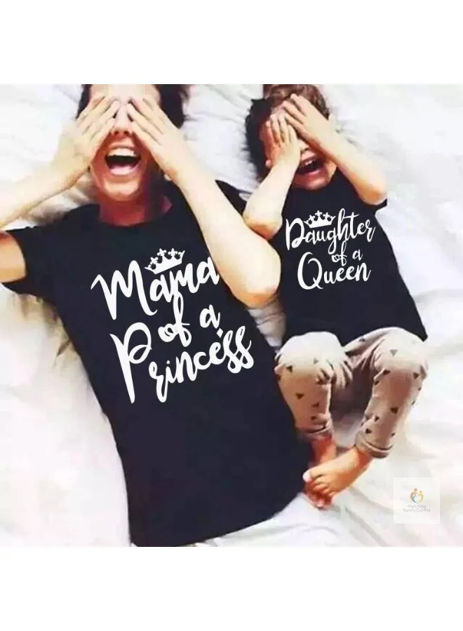 Matching Family Outfits Mother &amp; Daughter Matching T-Shirt Set | Black Combo Tees For Both Daughter and Mother | Family Twinning Outfits for Everyday Wear, Gifting &amp; Photoshoots