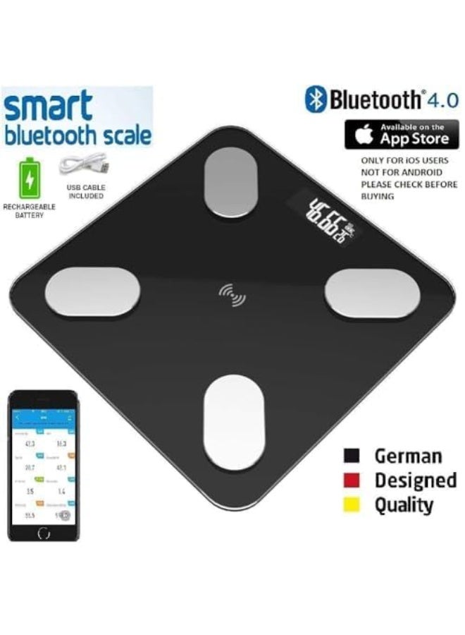 OMAKSS Multi-Functional Body Fat Scales Home Use Intelligent BT Electronic Weight Scale Black 26 x 26 x 2cm - Image 4