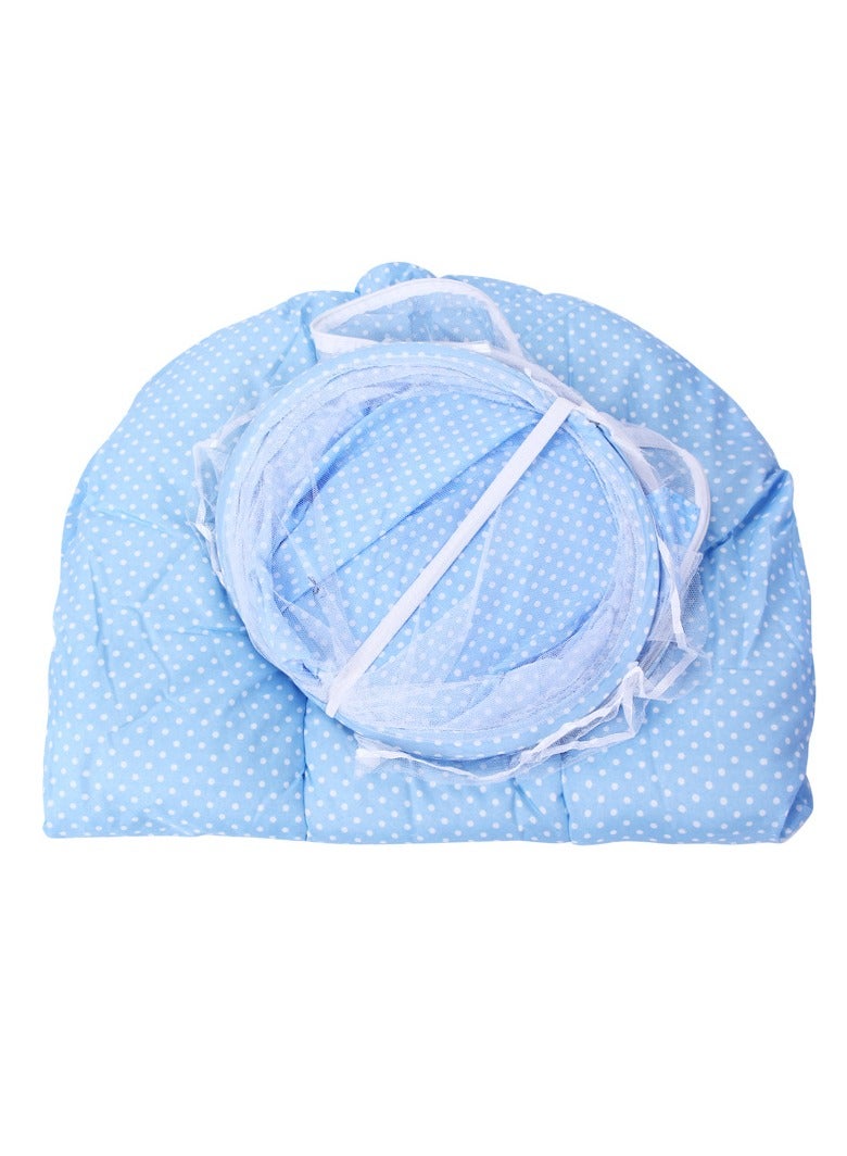 ORiTi شبكة ناموسية قابلة للطي مع وسادة نوم، وسادة، شبكة سرير ناموسية، مجموعة من ثلاث قطع، موسيقى، شبكة ناموسية للأطفال من 0-3 سنوات - أزرق - Image 2