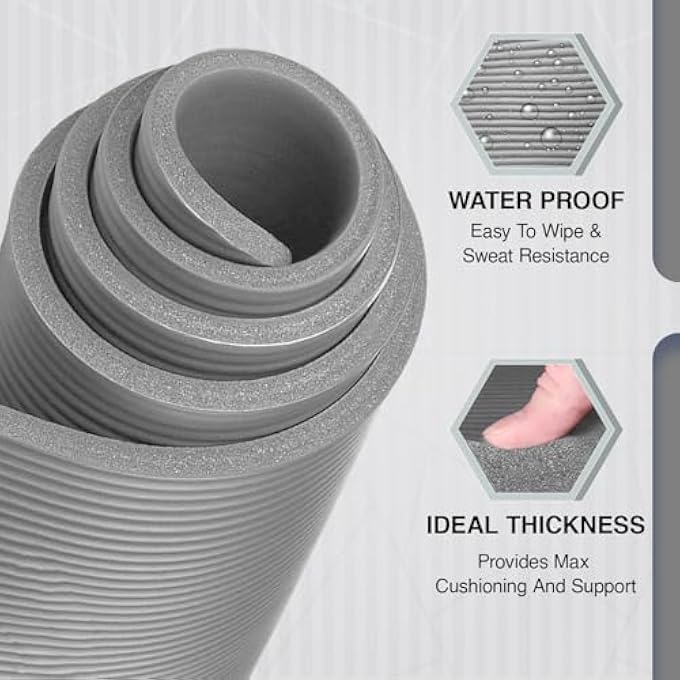 Allure Sphere Yoga Mat With Strap 10Mm Thick Non-Slip Nbr Floor Exercise Matt For Pilates Gymnastics Aerobic Stretching Fitness Workout Home Gym Mats Hiking Camping Outdoor - Image 5