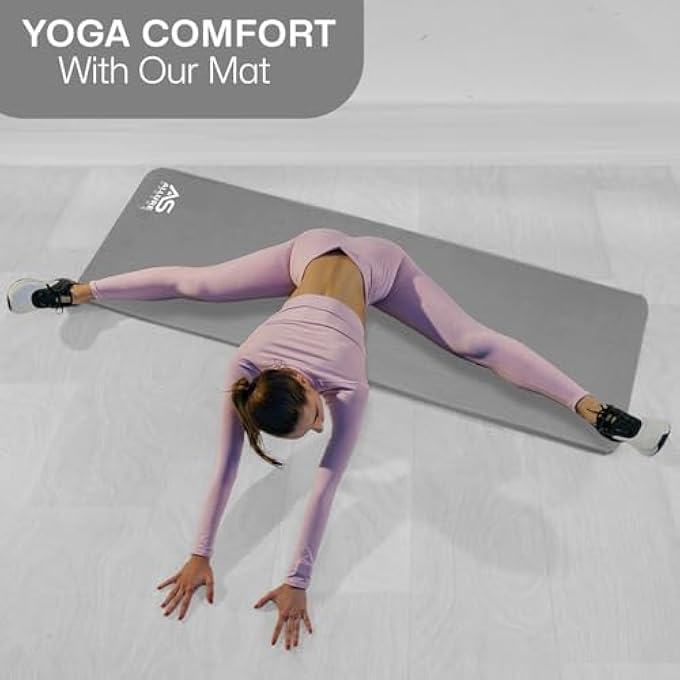Allure Sphere Yoga Mat With Strap 10Mm Thick Non-Slip Nbr Floor Exercise Matt For Pilates Gymnastics Aerobic Stretching Fitness Workout Home Gym Mats Hiking Camping Outdoor - Image 3