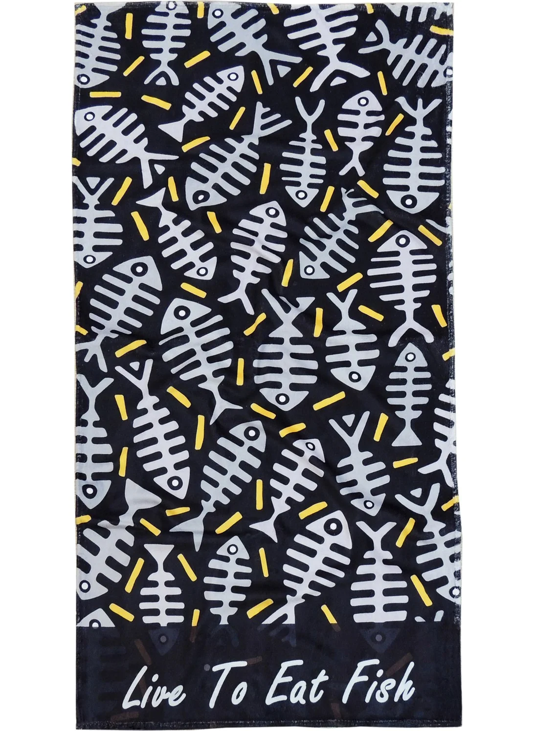 Hamur Dough Beach Towel Fish Black 80 x 150 cm