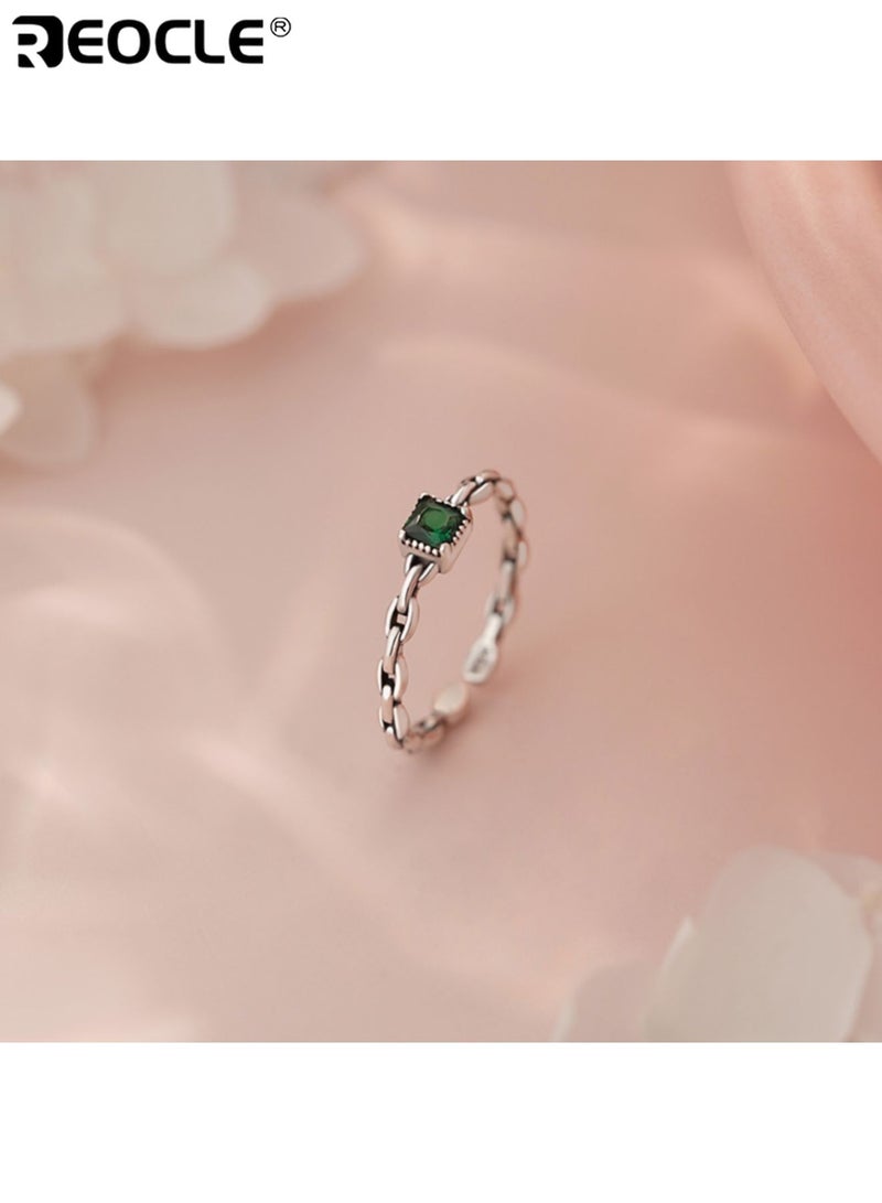 ريوكل خاتم نسائي من الفضة الإسترليني بحجر الزركونيا المكعب وتصميم متشابك - مجوهرات على الطراز البسيط بتشطيب أنيق للارتداء اليومي وفي المناسبات الخاصة - Image 2