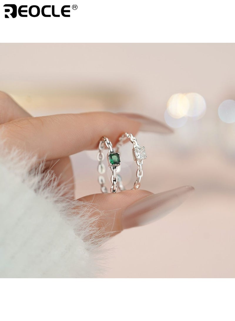 ريوكل خاتم نسائي من الفضة الإسترليني بحجر الزركونيا المكعب وتصميم متشابك - مجوهرات على الطراز البسيط بتشطيب أنيق للارتداء اليومي وفي المناسبات الخاصة - Image 4