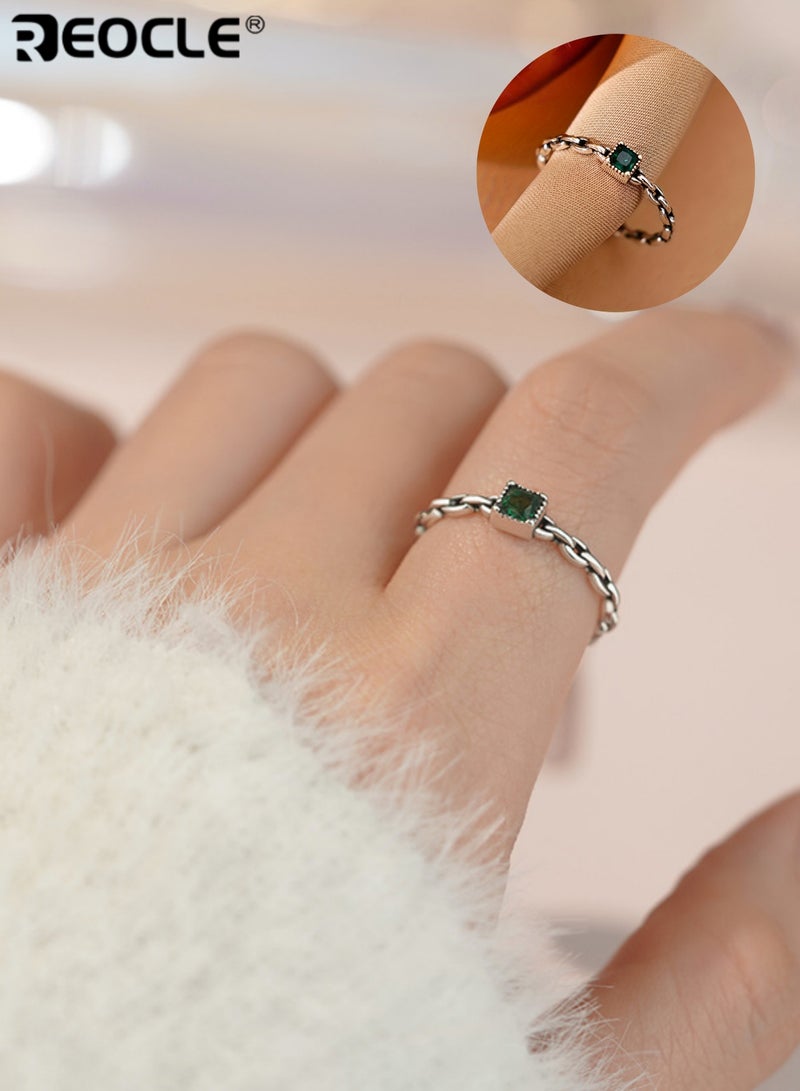 ريوكل خاتم نسائي من الفضة الإسترليني بحجر الزركونيا المكعب وتصميم متشابك - مجوهرات على الطراز البسيط بتشطيب أنيق للارتداء اليومي وفي المناسبات الخاصة - Image 3