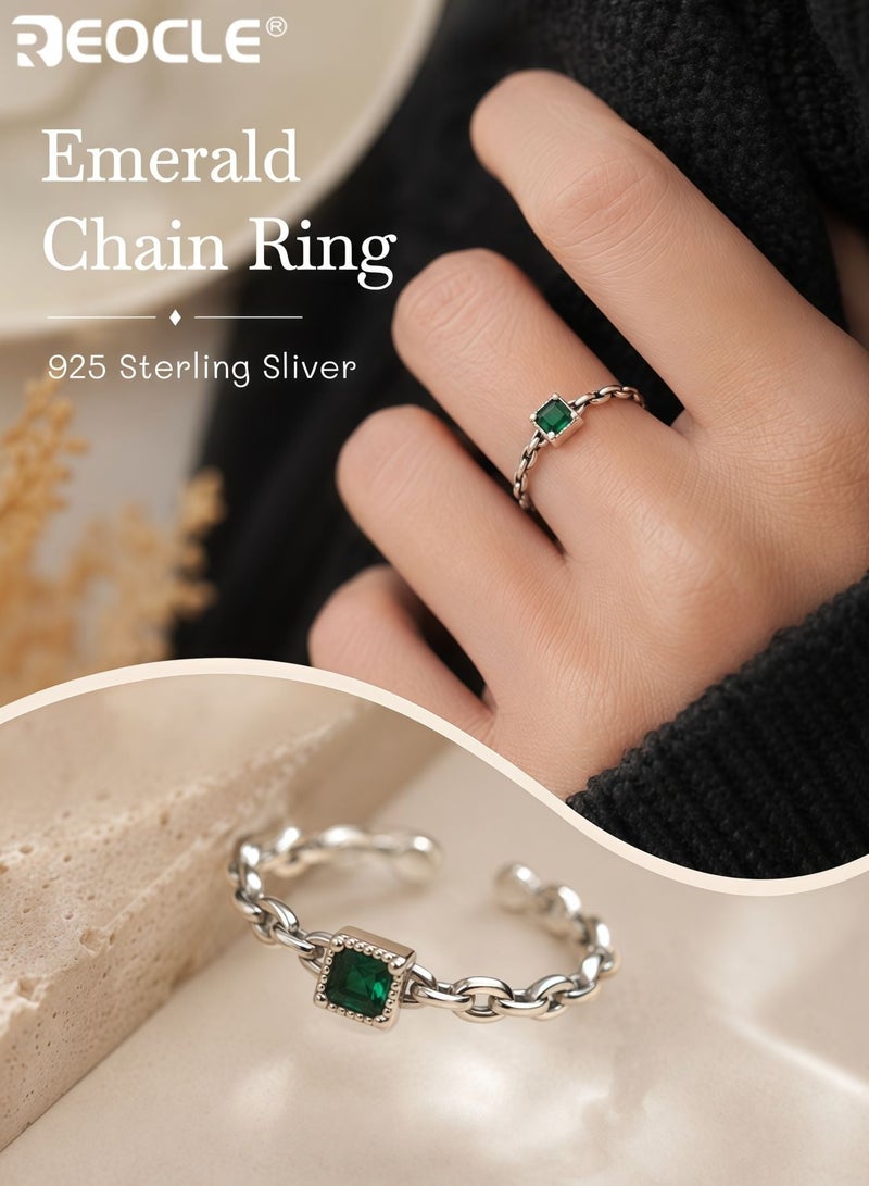 REOCLE Women's Sterling Silver Ring with Cubic Zirconia Stone and Intertwined Design Minimalist Style Jewelry with Elegant Finish for Daily Special Occasion Wear - Image 1