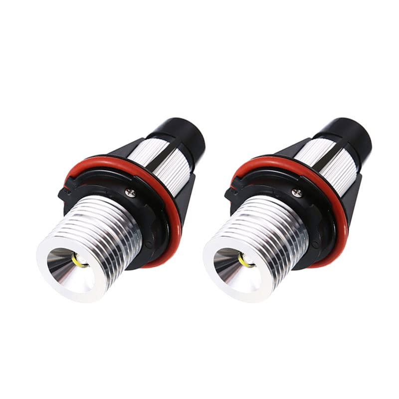 ePathChina 2 قطع 1000LM أضواء عين الملائكة لمبات LED حلقة علامة 5W 6000K بيضاء لسيارات BMW E39 E53 E63 E64 (بيضاء) - Image 1