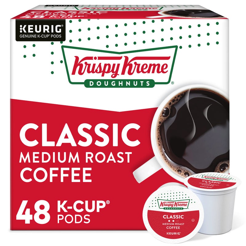 Krispy Kreme Doughnuts Classic, Keurig Single Serve K-Cup Pods, Medium Roast Coffee 48 Count - Image 1