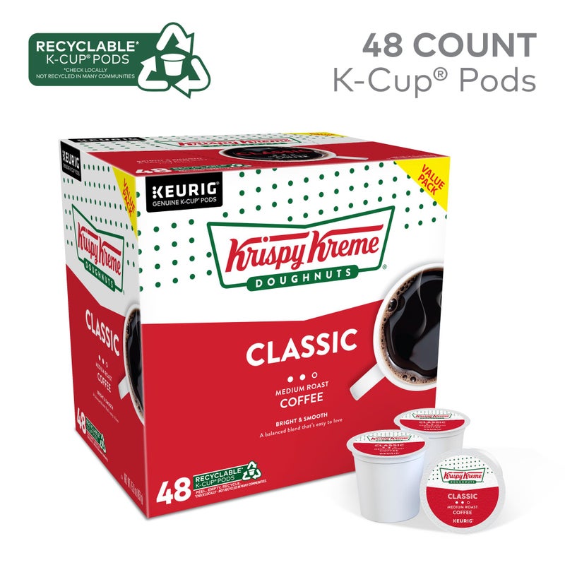 Krispy Kreme Doughnuts Classic, Keurig Single Serve K-Cup Pods, Medium Roast Coffee 48 Count - Image 2