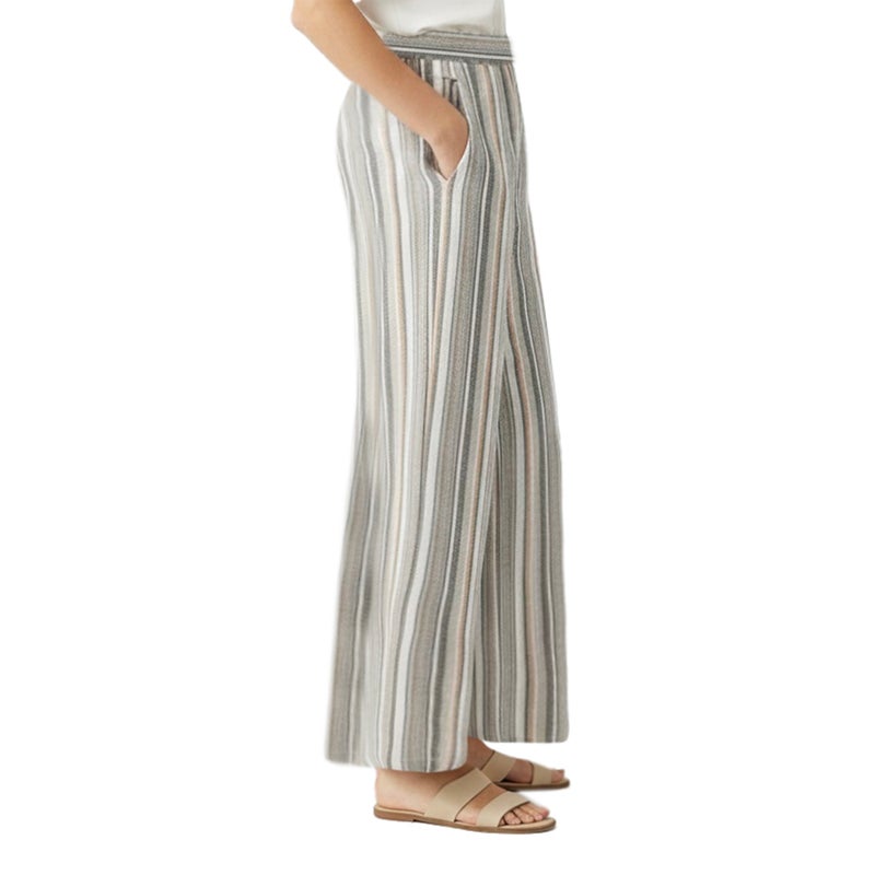 Smoky Egypt Women's High-Waisted Pure Linen Pants - Cafe - Image 1