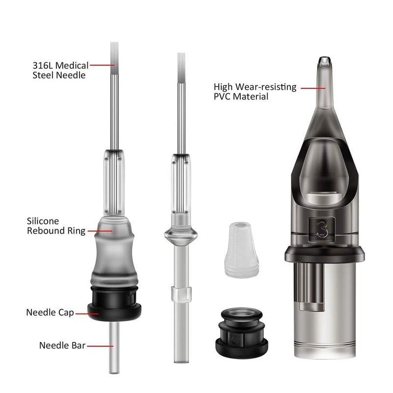 SHIELD PLUS 18RS Tattoo CartridgeSHIELD PLUS Round Shader Needle Cartridge Pack of 20 - Image 2