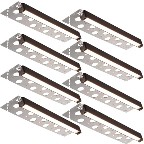 LEONLITE 8-Pack 12 Inch LED Hardscape Lighting, Update Retaining Wall Lights, LED Landscape Lighting, 12-24V AC/DC Paver Light Low Voltage, 3W/5W/7W Dimmable Outdoor Step Lights, 2700K Soft White, ETL - Image 1