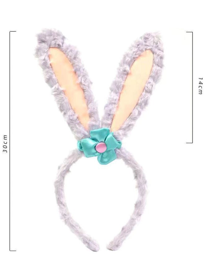 NIBEMINENT Bunny Ears Headband Grey/Beige - Image 2