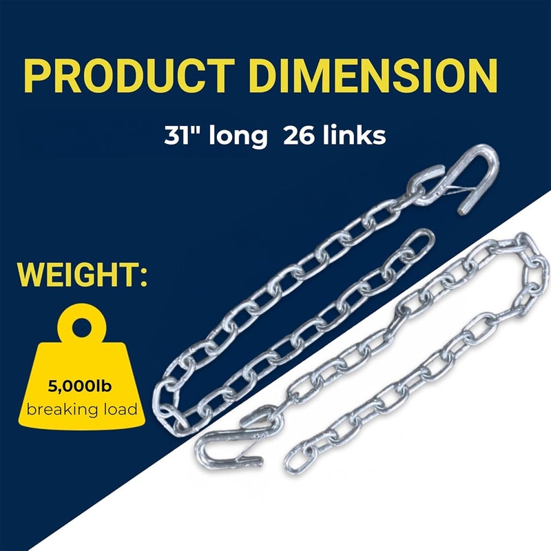 Tie Down Engineering 31" Safety Chains for Trailers - Image 2