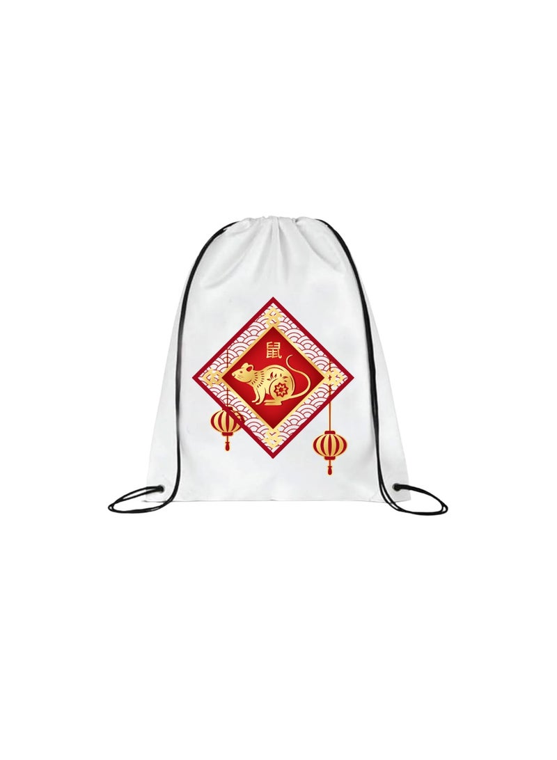 PRINTSHOP4ME Chinese Zodiac Symbols Drawstring Bags For Men And Women-Durable Sports Backpack For Kids,Great For School And College,Everyday Use,Lightweight With Printed - Image 1