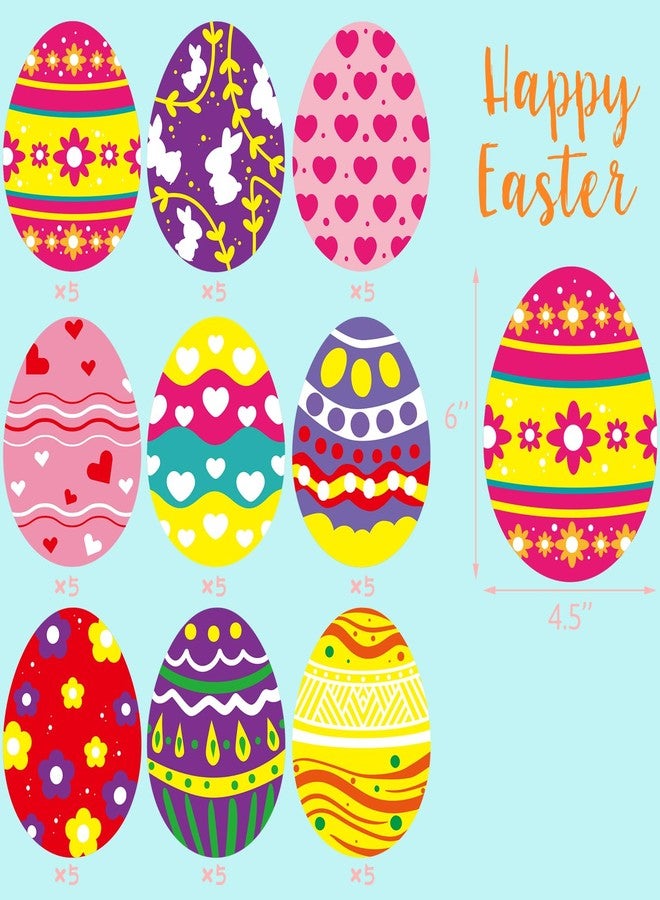 Fancy Land Easter Egg Cutouts for Spring Bulletin Board Classroom Decoration 45Pcs - Image 2