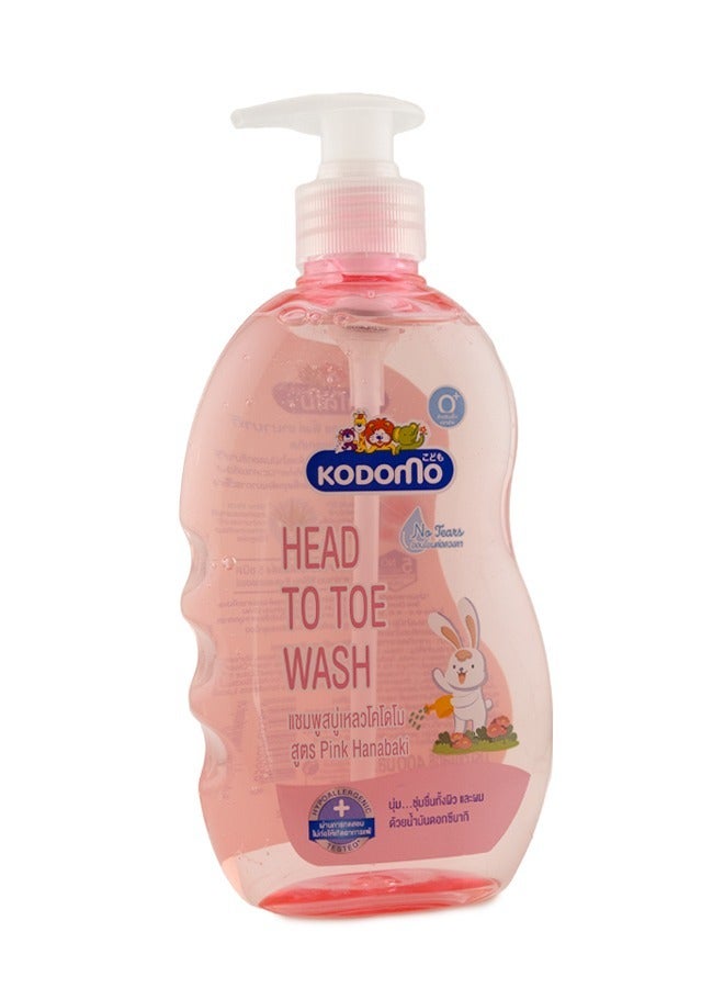 Kodomo Hair & Body Wash Pink Hanabaki 400 ml