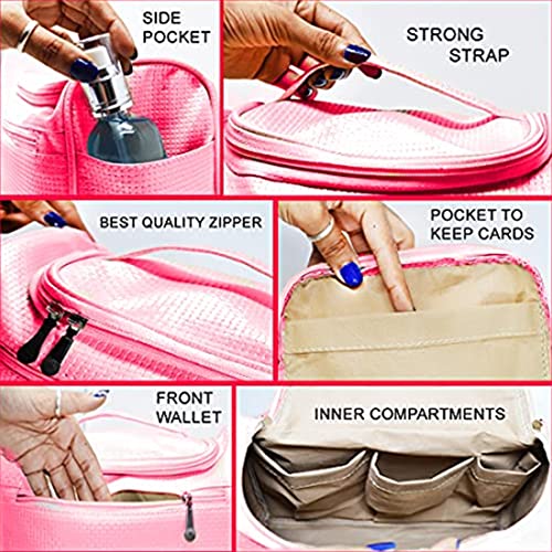 Adbeni Multifunctional Extra Large Cosmetic bag for travel | Waterproof Household Grooming Kit Storage | Makeup Organisers for accessories for men & Women (Pink-07) - Image 3