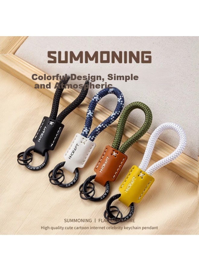 DiGallen Dijialun Genuine Leather Braided Keychain High Quality Car Key Ring For Men And Women Handbag Pendant Black - Image 1