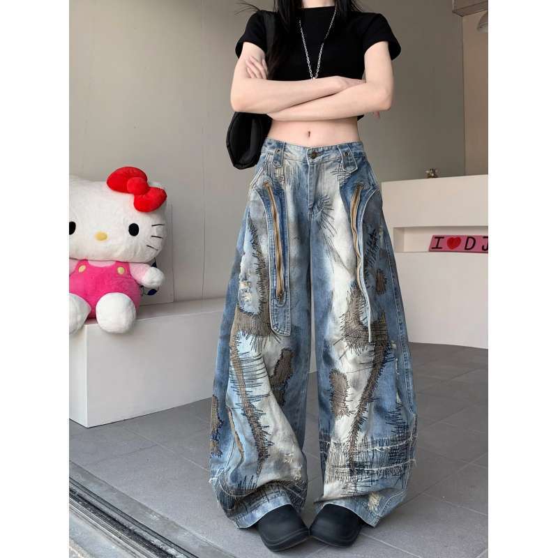 Unisex Classic Denim Jeans Loose Fit Daily Outdoor Wear - Image 2