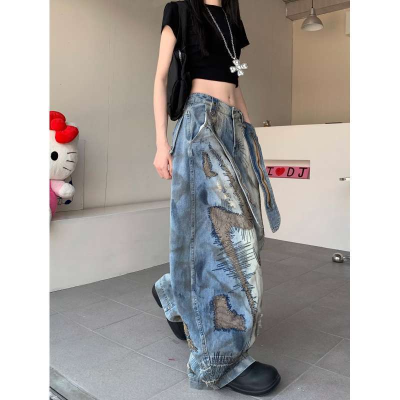 Unisex Classic Denim Jeans Loose Fit Daily Outdoor Wear - Image 3