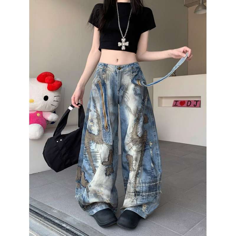 Unisex Classic Denim Jeans Loose Fit Daily Outdoor Wear - Image 4