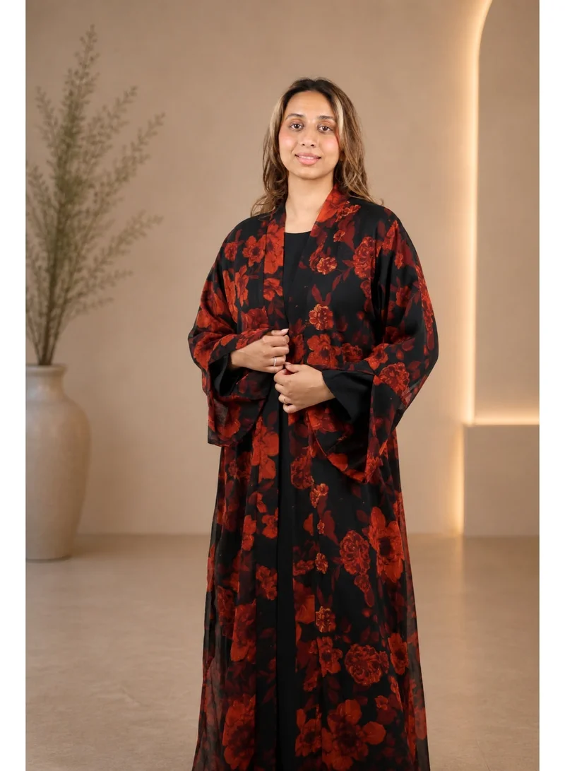جميلة عباية "كريمزون بلوم" نوار