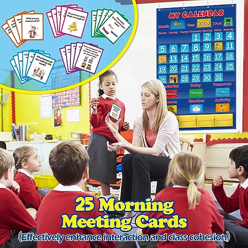 Aizweb Classroom Calendar Pocket Chart,Monthly Calendar for Kid Preschool Kindergarten Classroom Elementary Must Haves,Classroom Decorations Decor,Homeschool Teacher Supplies,Back to School Supplies - Image 3