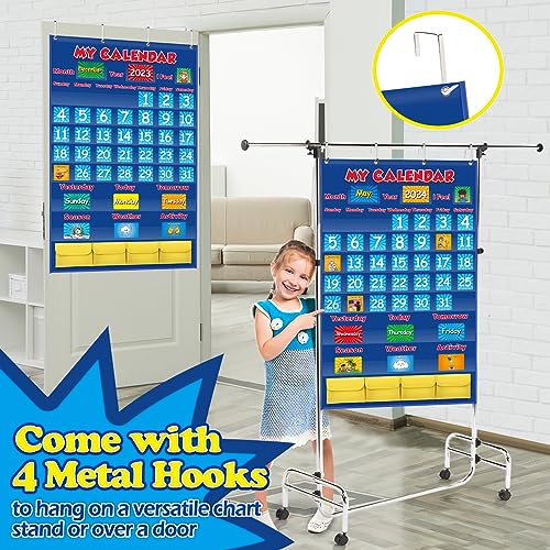Aizweb Classroom Calendar Pocket Chart,Monthly Calendar for Kid Preschool Kindergarten Classroom Elementary Must Haves,Classroom Decorations Decor,Homeschool Teacher Supplies,Back to School Supplies - Image 4