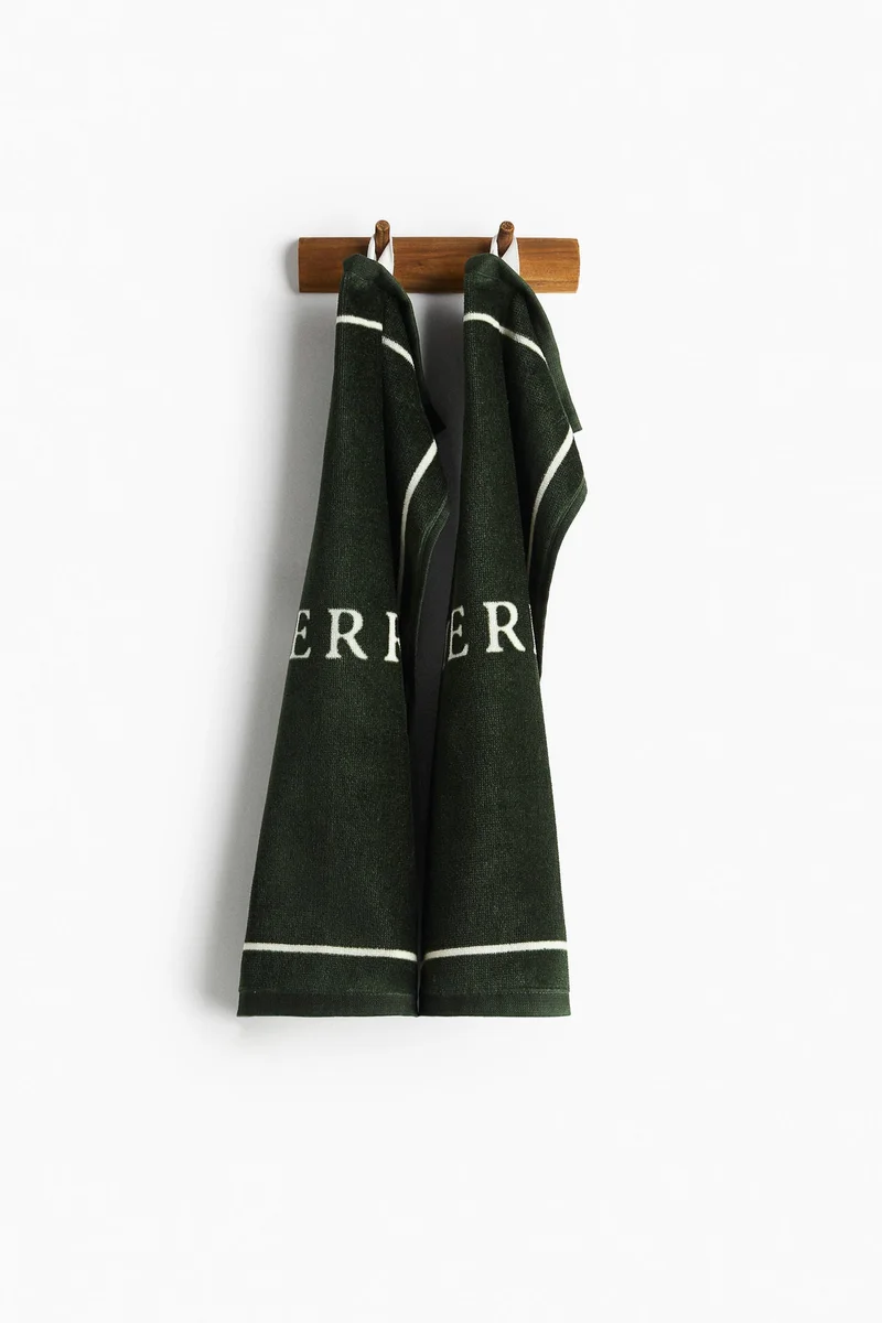 H&M 2-pack motif-detail velour guest towels