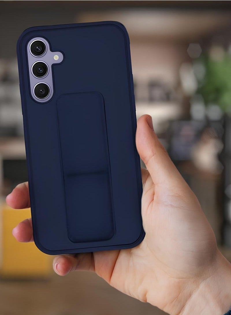 TIGER Samsung Galaxy S25 Plus Case Cover | Magnetic Car Mount Compatible | Vertical & Horizontal Hand Strap for Secure Grip | Built-in Kickstand for Hands-Free Viewing | Shockproof & Scratch-Resistant | Slim & Lightweight Protective Cover | Durable & Stylish Case for Samsung Galaxy S25 Plus (6.7-inch) – Midnight Blue - Image 4