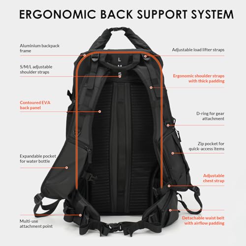 TARION Large Camera Backpack for Photographers - 35L Expandable DSLR Waterproof Camera Bag with 16" Laptop Compartment & Side Access & Adjustable Waist Strap & Rain Cover (Xprober) - Image 4