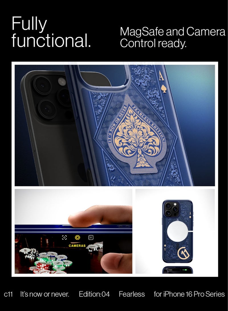 Ultra Hybrid T MagFit for iPhone 16 PRO Case Cover [Camera Control Button Cover] with MagSafe [3D Spatial Effect with Hexa-Layer Print] - C11 Fearless