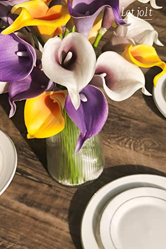 Letjolt Calla Lily Purple Artificial Flowers 12Pcs Table Flower Decor Faux Calla Lilies Bouquet for Wedding Bride Shower Home Decoration, Purple - Image 5