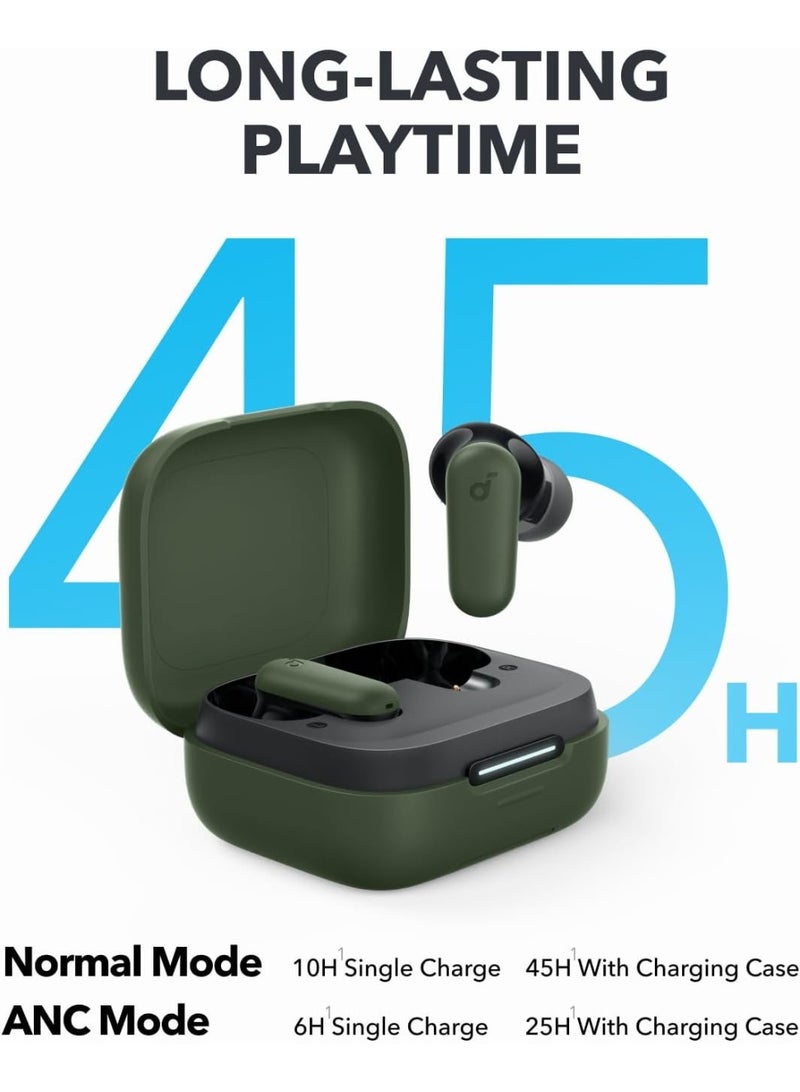 Soundcore P30i by Anker Noise Cancelling Earbuds, Strong and Smart Noise Cancelling, Powerful Bass, 45H Playtime, 2-in-1 Case and Phone Stand, IP54, Wireless Earbuds, Bluetooth 5.4 green - Image 4
