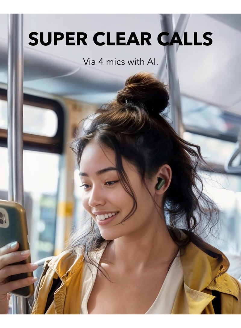 Soundcore P30i by Anker Noise Cancelling Earbuds, Strong and Smart Noise Cancelling, Powerful Bass, 45H Playtime, 2-in-1 Case and Phone Stand, IP54, Wireless Earbuds, Bluetooth 5.4 green - Image 5