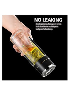 ARCOON ARCOON Tea Infuser Bottle - Double Wall Borosilicate Glass Tea Mug with Stainless Steel Filter - Tea Tumbler with Tea Diffuser - Portable Travel Tea Mug (Black)  - Image 4