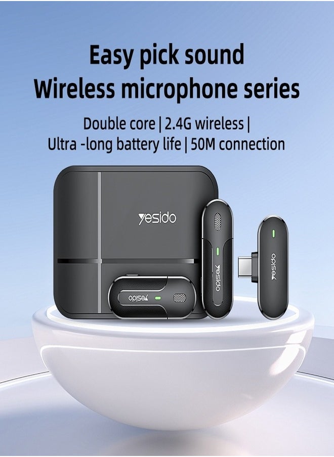 Yesido - YESIDO KR17 2 in 1 Type-C Wireless Microphone with Charging Box - Image 1