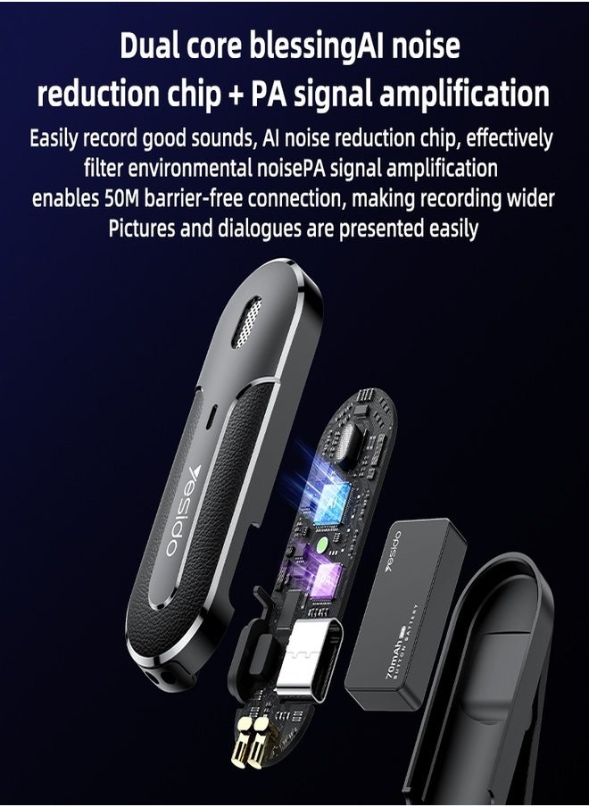 Yesido - YESIDO KR17 2 in 1 Type-C Wireless Microphone with Charging Box - Image 1