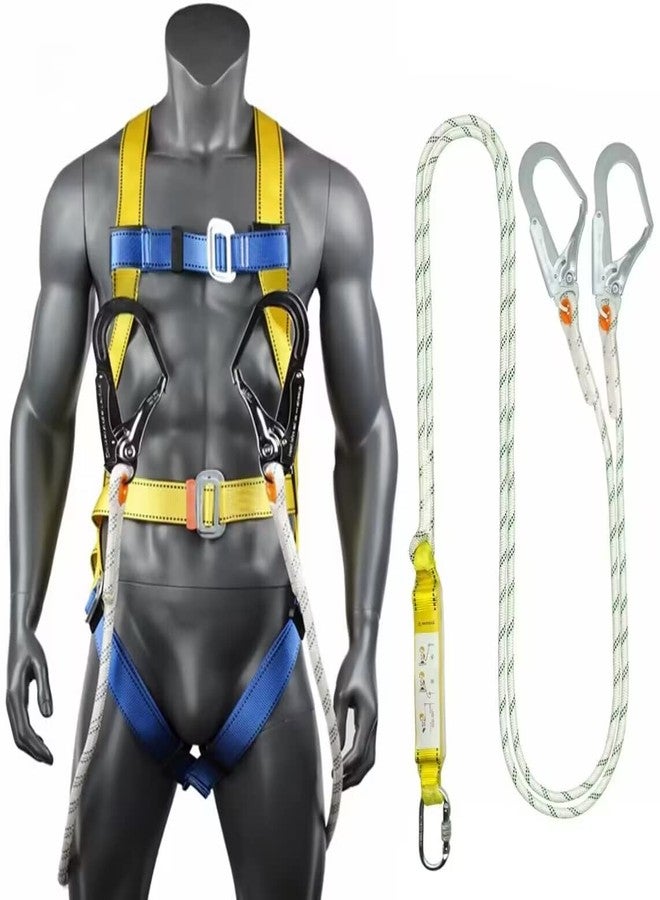 Ymachray Fall Protection Safety Harness OSHA/ANSI Compliant,internal Shock Absorbing landyard&Hook - Image 1
