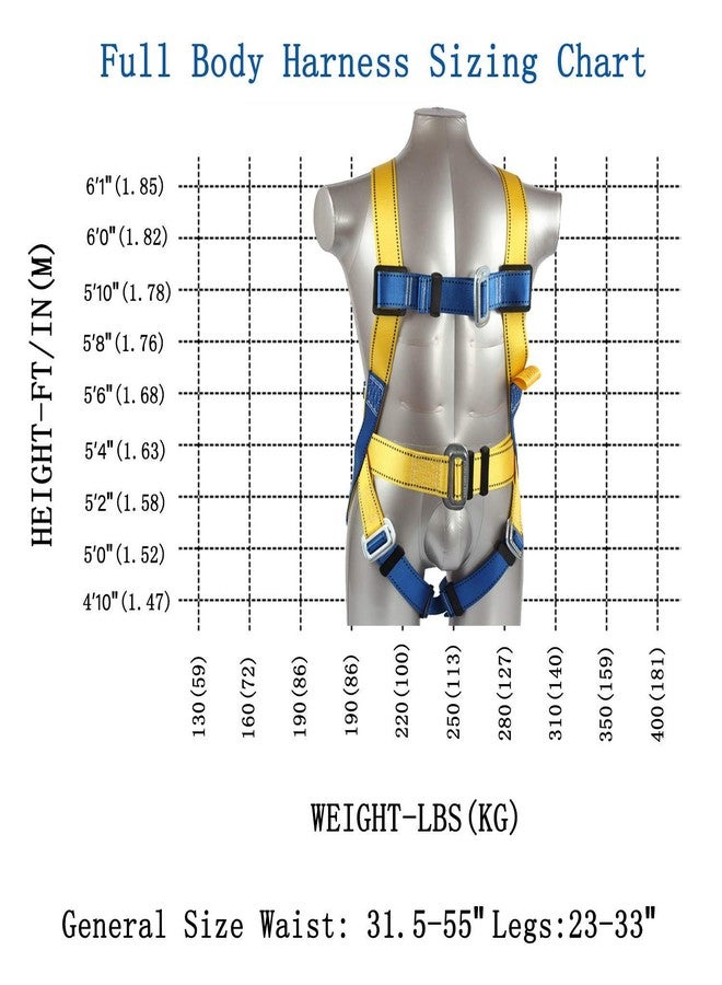Ymachray Fall Protection Safety Harness OSHA/ANSI Compliant,internal Shock Absorbing landyard&Hook - Image 3