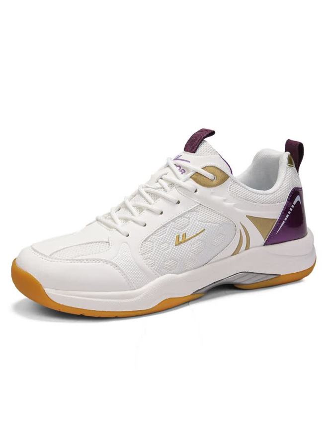 Warrior Official Casual Sports Shoes Comfortable Lightweight Soft Sole Couple Shoes Wxym247 Beige Silver Purple (men) Size 43