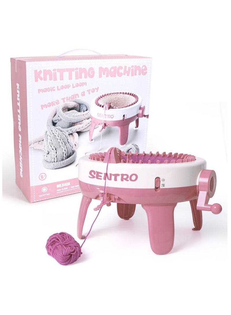 Sentro 40 Needles Smart Weaving Round Loom, Knitting Machines Knitting Board Rotating Double Knit Loom Machine Kit for Adults/Kids DIY Knit Scarf Hat Sock  - Image 1