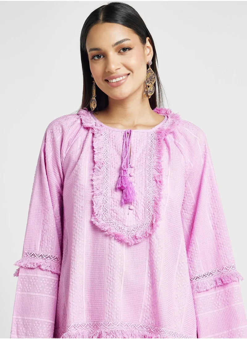 That’s My Gal Fringed Cotton Dress