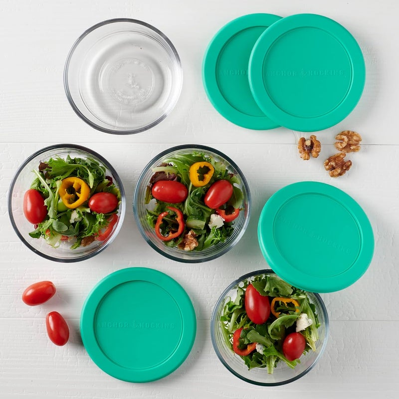 Anchor Hocking 2 Cup Glass Storage Containers with Mint SnugFit Lids - Set of 4 - Image 3