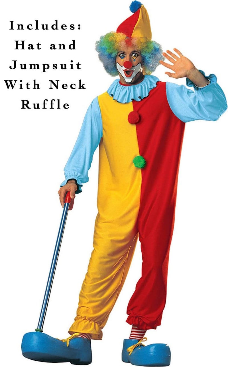Rubies Classic Clown Adult Costume, Blue, Yellow & Red, Standard Size-fits up to 44 Jacket - Image 2
